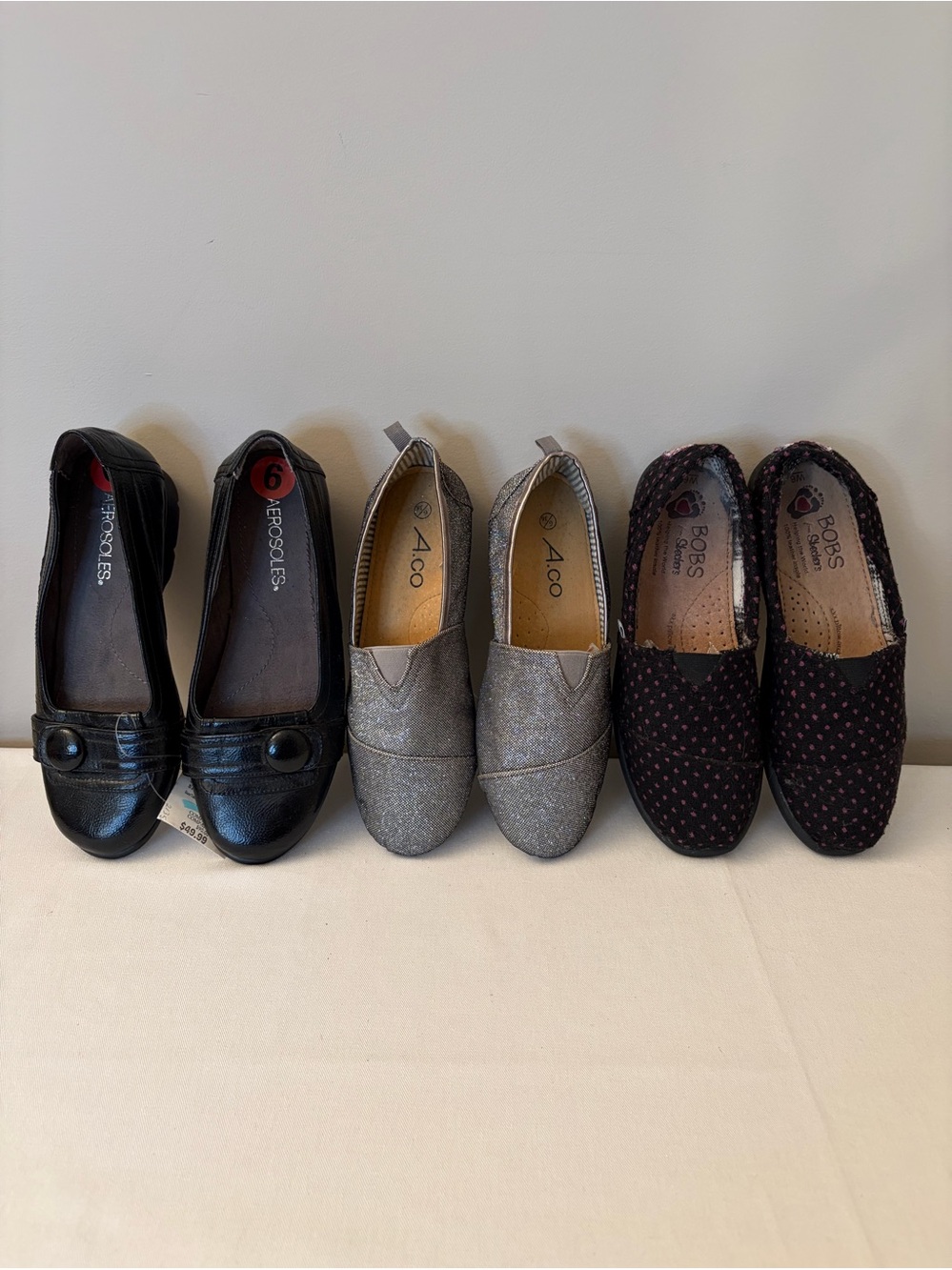 Aerosoles Leather, BOBS & A.co Women’s Size 6 Comfort Shoe Bundle | 3 Pairs